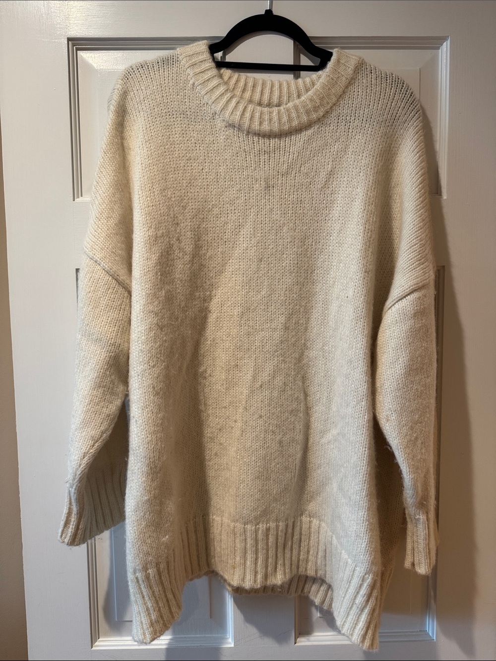 Jenni Kayne Cream Oversized Crewneck Sweater